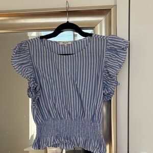 Madewell Blue and White Striped Blouse